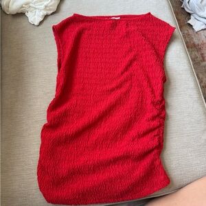 H&M Textured Red Blouse